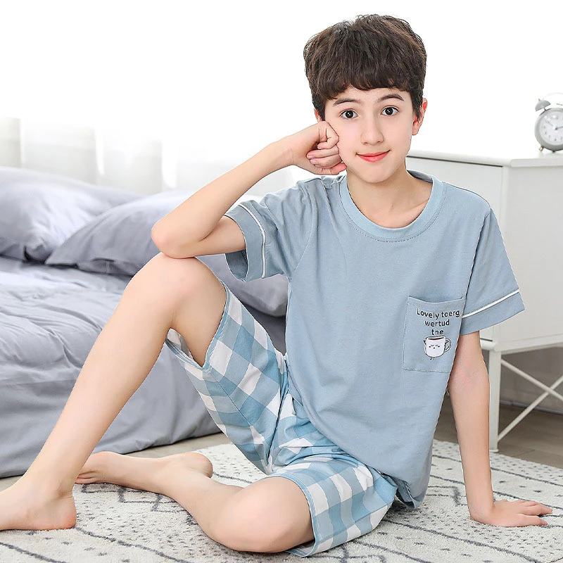 Baby Boys Clothes Teenage Girls Pajamas Sets Children Short Sleeve Cotton Summer Pajamas for Teens Pyjamas Children Homewear