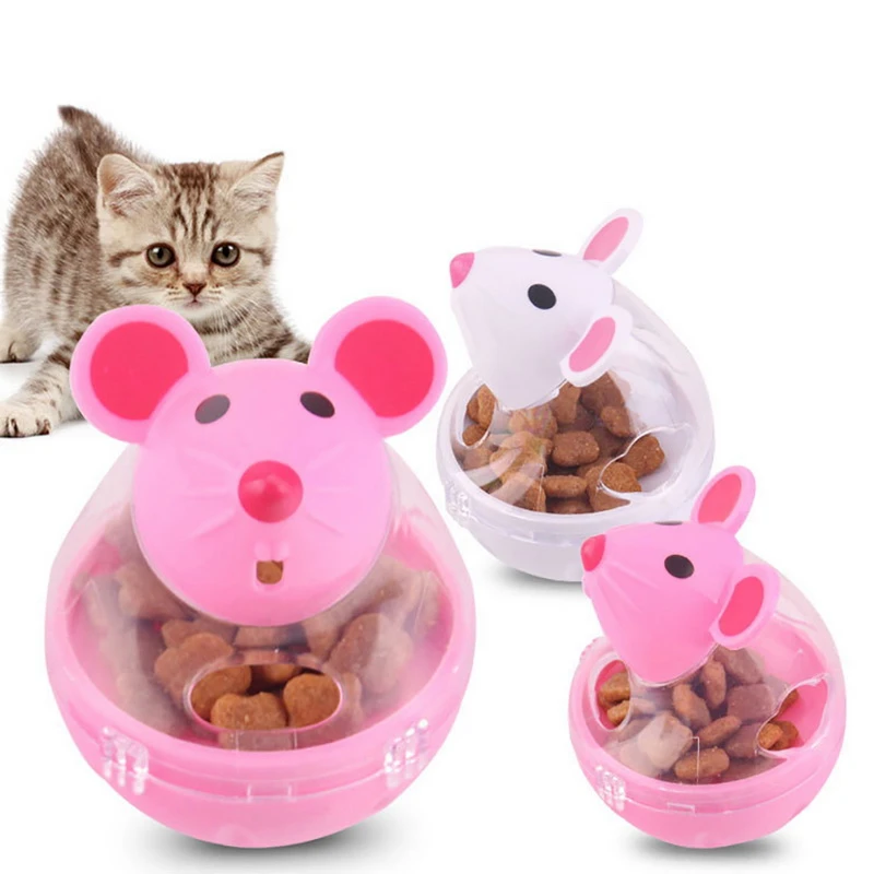 Pet Feeder Cat Toy Mouse Food Rolling Leakage Dispenser Bowl Playing Training Funny Toys For Cat Kitten Cats Toy Pet Supplies