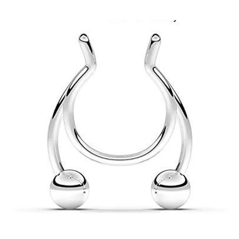 1pcs Nose Ring New Nose Clip Stainless Steel Hot Sale Nasal Septum False Nose Ring Piercing Jewelry