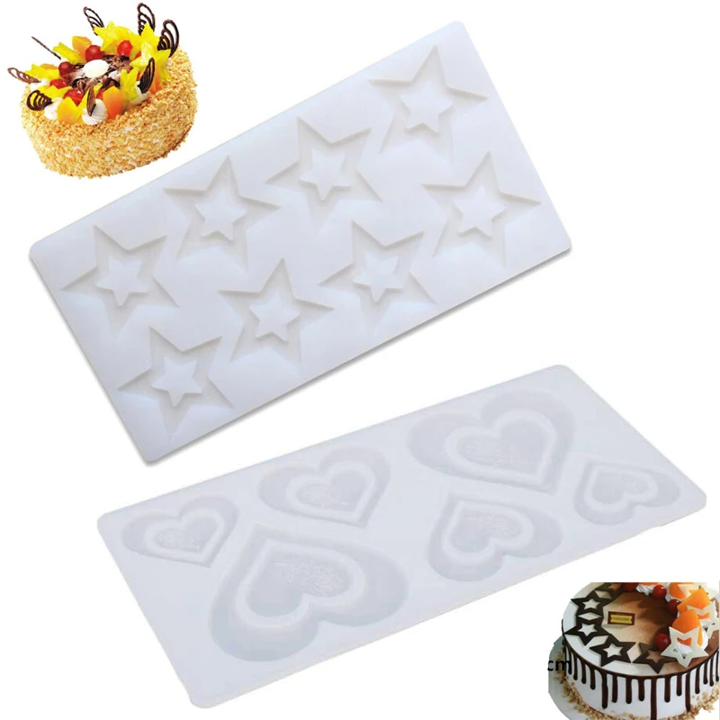 Flower Heart Cake Decorating Tools DIY 3D Star Shape Silicone Mold Cupcake Chocolate Mould Decor Muffin Pan Baking Stencil