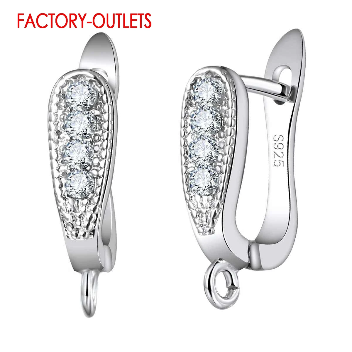 Factory Price Latest Trendy 925 Sterling Silver Earring Findings U-Shape Earrings Accessory Fashion Jewelry Findings For DIY