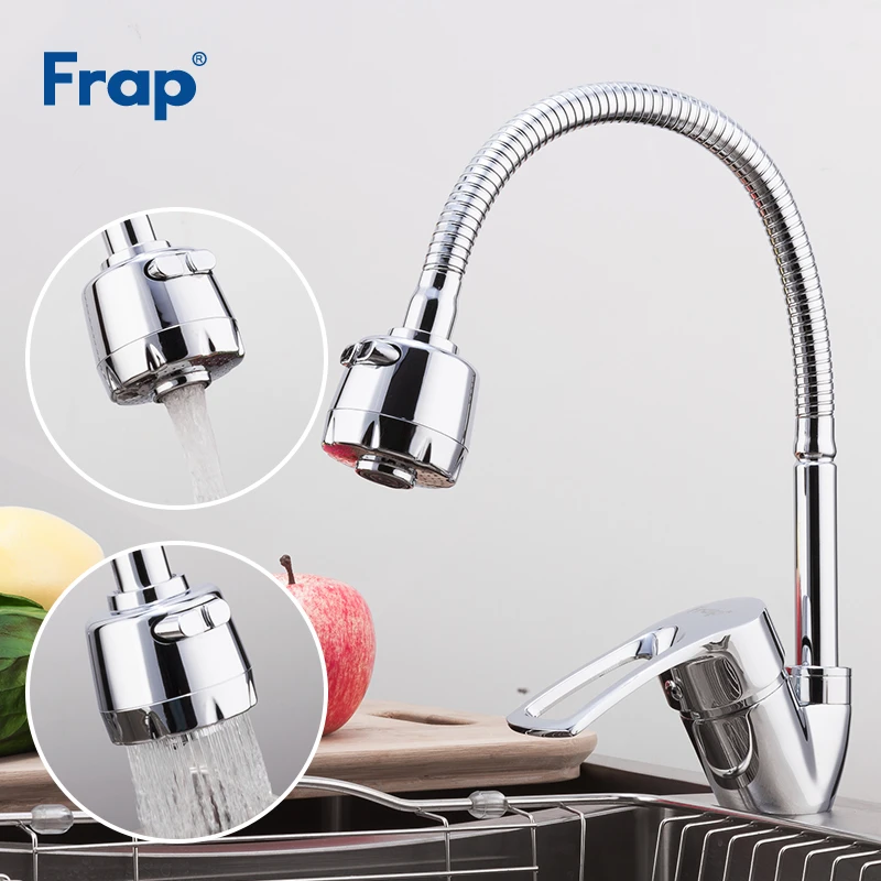 Frap Kitchen Faucet Mixer Hot Cold Water Taps Flexible Tapware Single Hole Basin Bathroom Faucets Stainless Steel Tap F43701-B