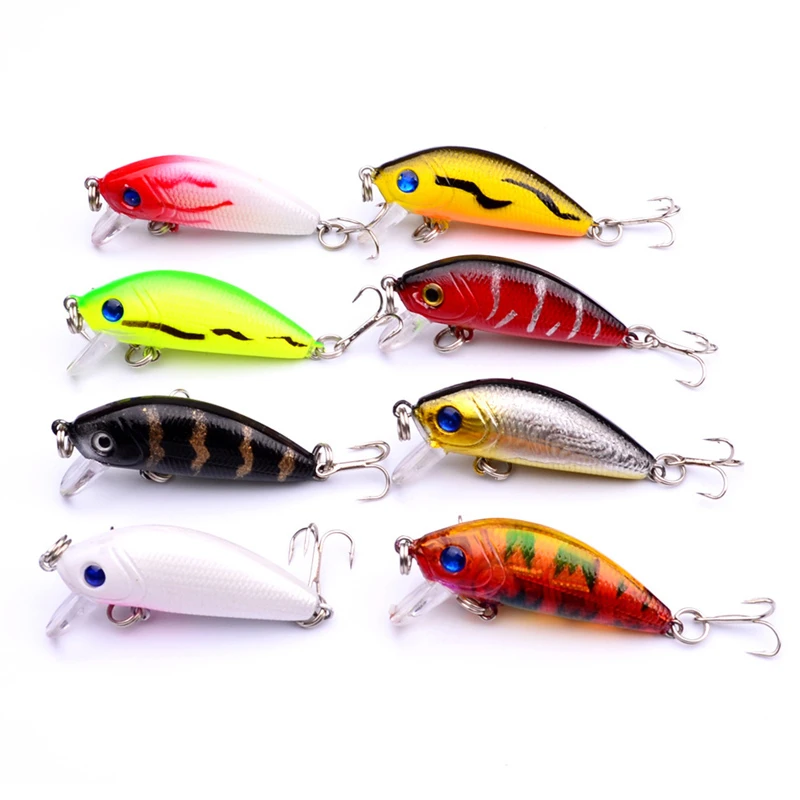 Minnow Fishing Lures 5cm 4.2g 3D Eyes Plastic Hard Bait Crankbait Wobblers With 10# Hooks Artificial Japan Swimbait Peche Tackle