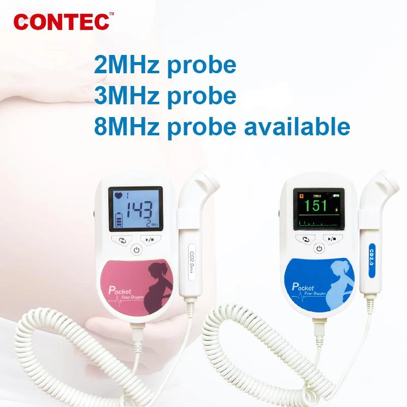 CONTEC Baby Sound C Baby Sound C1 LCD Ultrasonic Fetal Doppler 2mhz 3mhz 8Mhz Baby Heart Beat Monitor + GEL