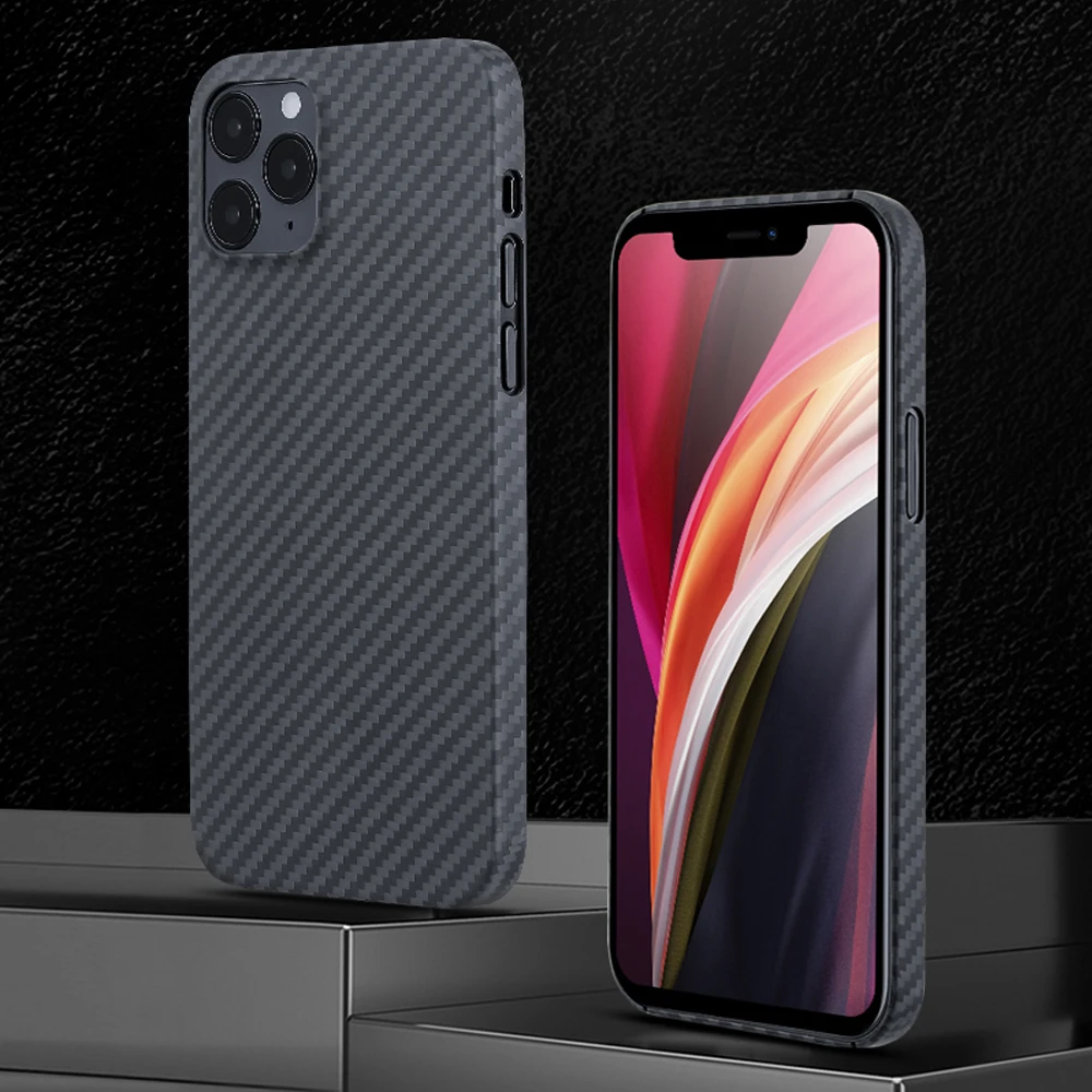 0.7mm Ultra Thin Aramid Fiber Case for iPhone 13 Pro Max 12Pro Carbon Fiber Cover for iPhone 12 Mini 11 XS Max XR 11Pro Shell