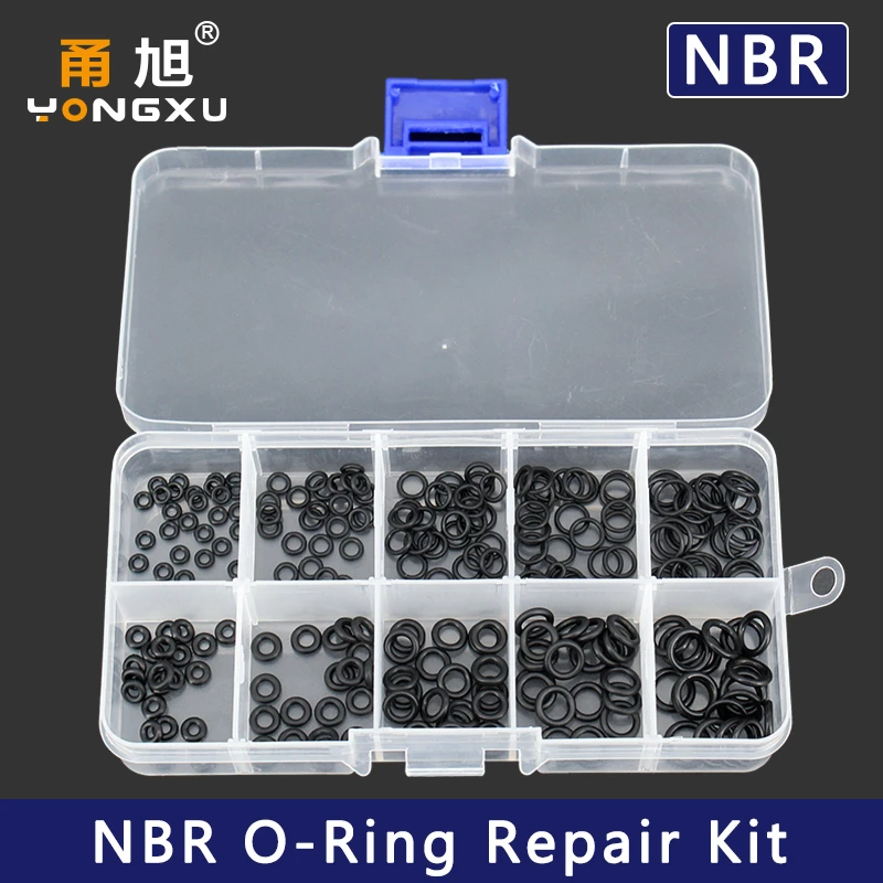 250PCS NBR Seal Ring Kit Thickness 1 / 1.5mm Nitrile Rubber NBR O-Ring Gasket Sealing Ring O Rings Rubber Kit Set