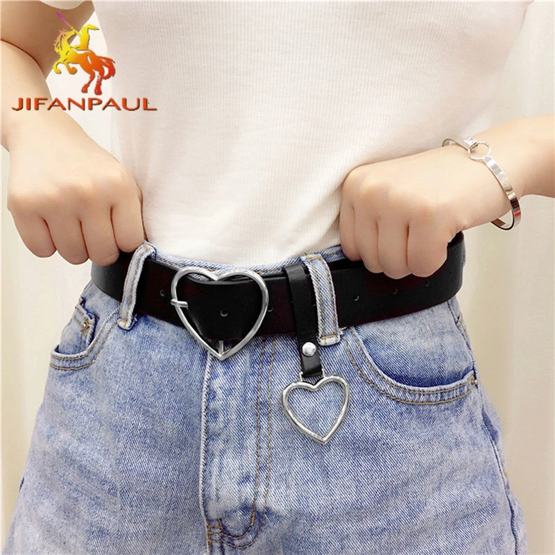 Genuine leather ladies high quality alloy love pin buckle fashion retro belt dress jeans decorative ladies cute belts 2021 New