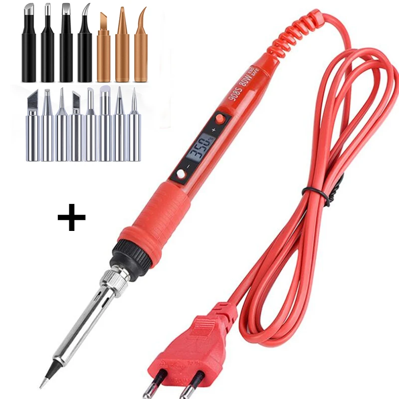 220V  80W  temperature adjustable LCD  Electric Soldering iron with 900M-T tips desoldering sucker