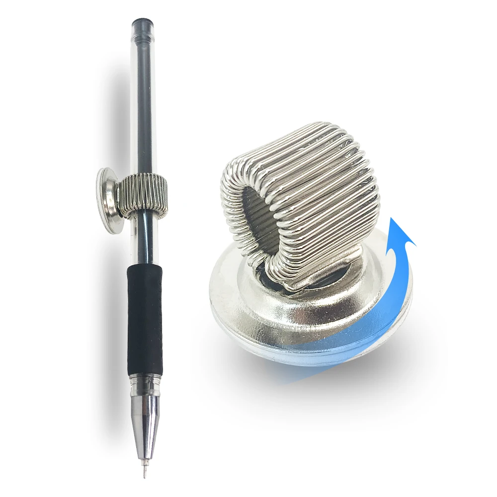 Hot Sale Metal Single Hole Pen Loop Holder Rotatable Self Adhesive Pens Clip With Spring Loop Office Supplies