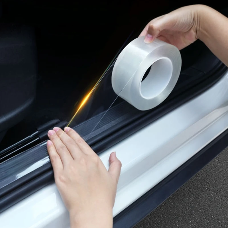 Car Trunk auto Door Sill Protector Film Car Stickers for skoda rapid octavia A2 A4 A5 A7 karoq fabia Kodiaq for tesla model 3