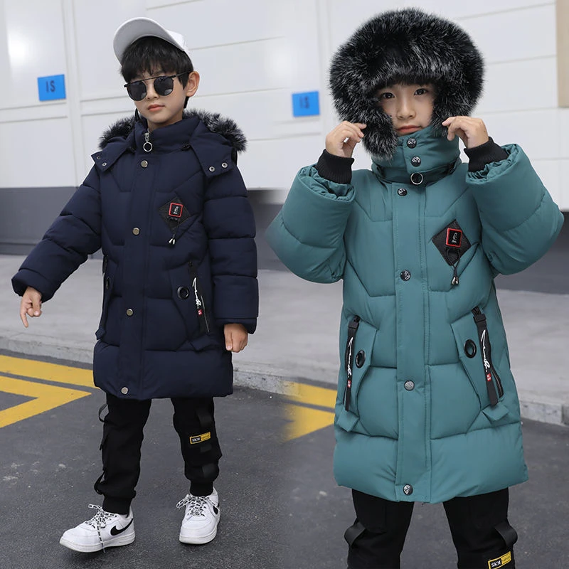 Children Clothes 2021 New Big Boys Teen Clothing Warm Down Cotton Padded Winter Jackets Hooded Coat Thicken Outerwear Kids Parka