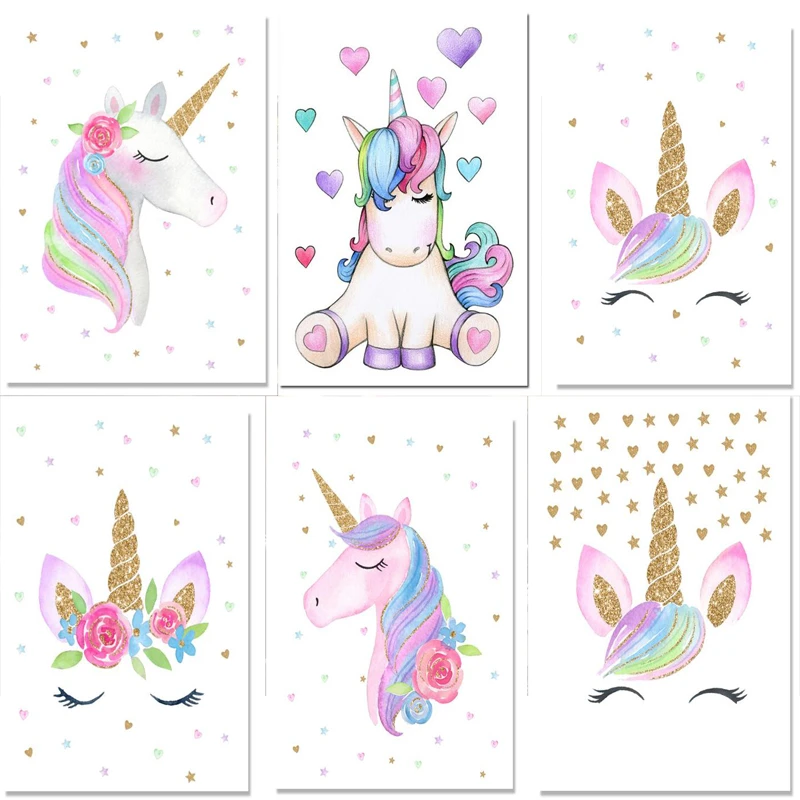 Hot 5d Diy diamond painting diamond embroidery cartoon unicorn diamond painting cartoon animal children's room decoration HR3177