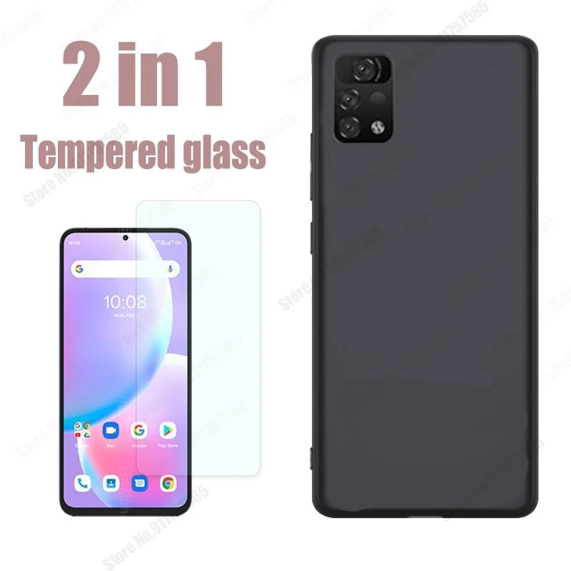 Case For Umidigi A11 Pro Max Soft TPU Matte Shockproof Cover For Umidigi Bison GT 2021 With Tempered Glass Screen Protection