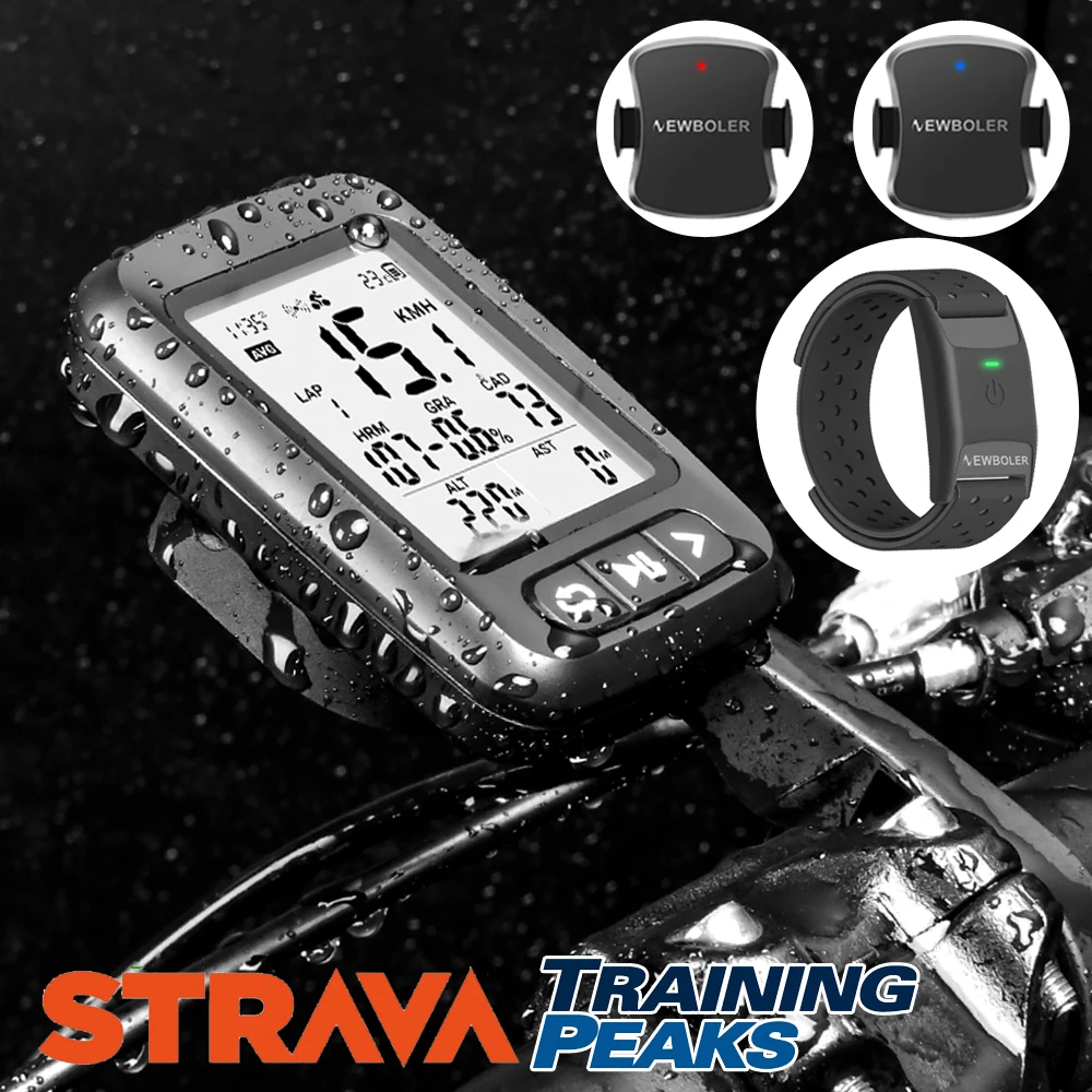 GPS Bicycle Computer Waterproof Bike Speedometer Bluetooth Wireless Odometer Cycling Cadence Heart Rate Monitor Bike Accessories