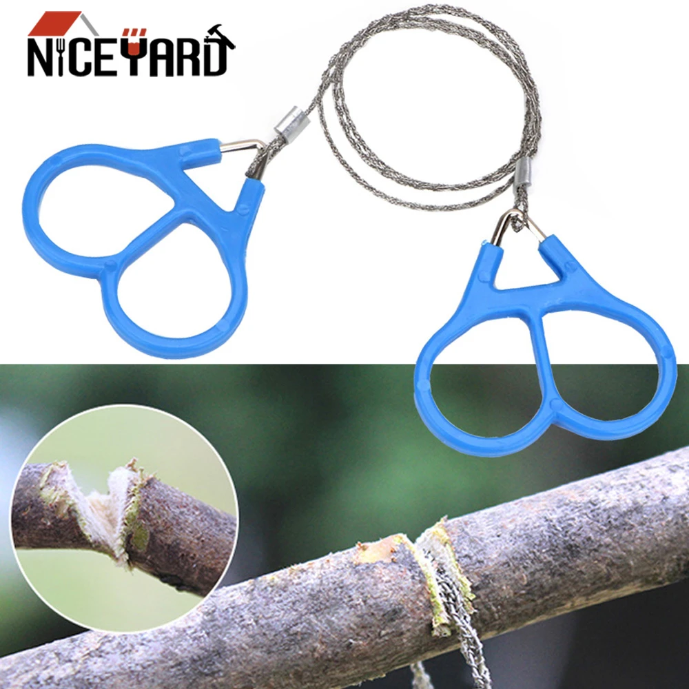 NICEYARD Stainless Steel Emergent Survival Wire Saw Handle for Cutting Fretsaw Outdoor Hunt Fish hand Tool