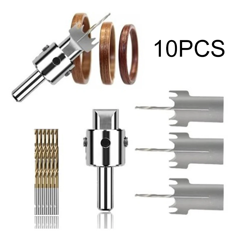 10Pcs Wood Bead Maker Beads Drill Bit Milling Cutter Kit Woodworking Tool(Blade Size:16/18/20mm)