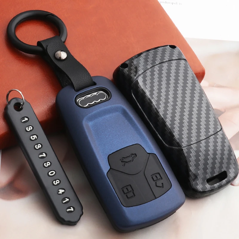 Carbon fiber ABS Matte Car Key Cover Case Shell For Audi A6 A5 Q7 S4 S5 A4 B9 Q7 A4L 4m TT TTS RS 8S 2016 2017 2018 Accessories