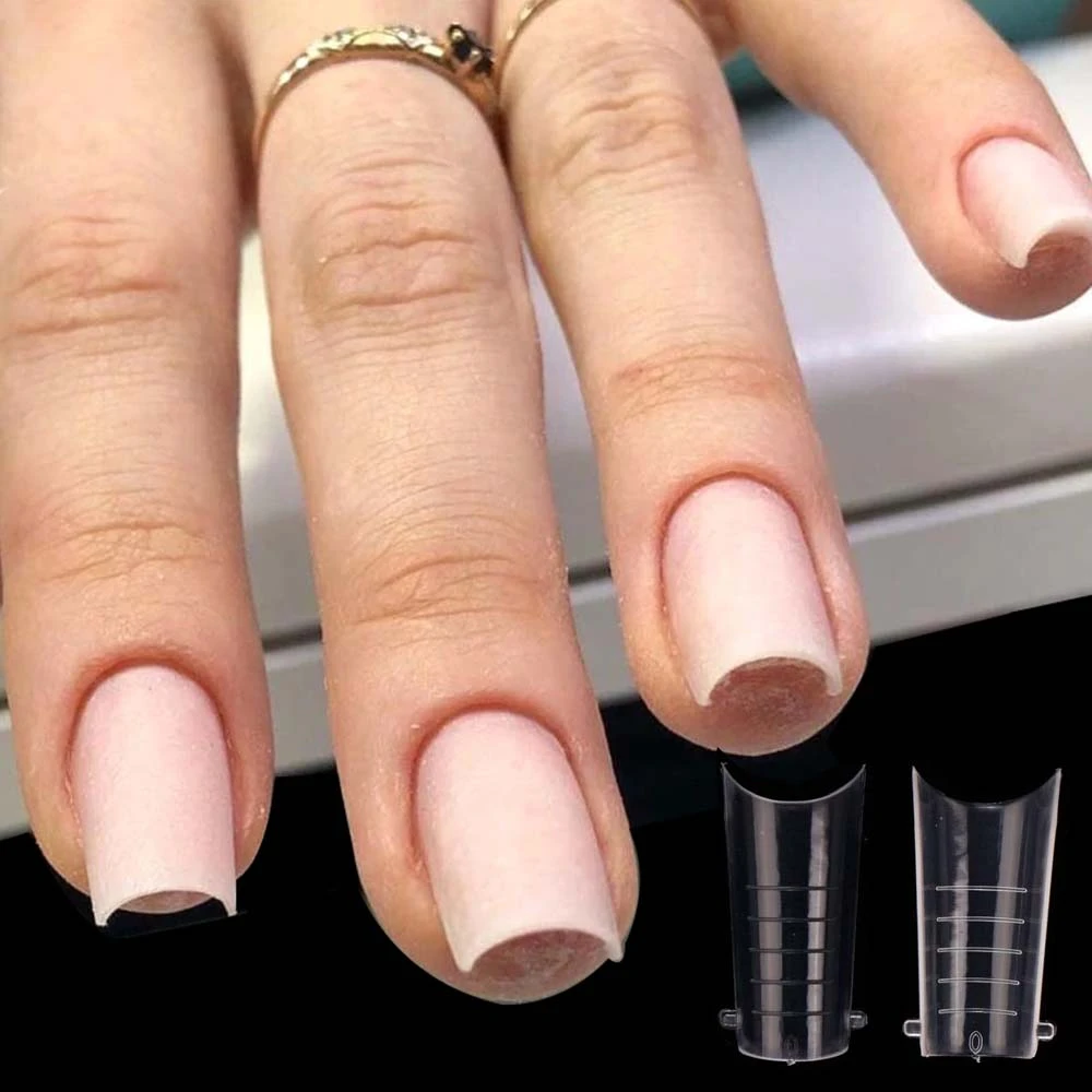 Clear Dual Forms Nail System Full Cover Nail Extension DIY Nails Manicure Tools Quick Building Gel Mold Tips