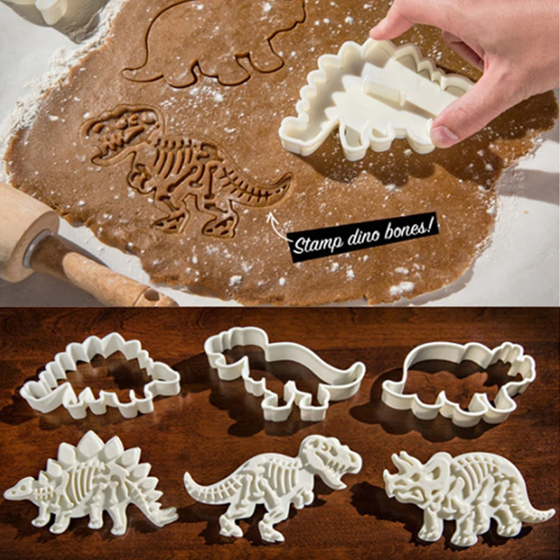 3D Big Dinosaur Cookie Cutters Fondant Molds Dinosaur Baking Mold Cake Pastry Tools Cutters for Gingerbread Forms for Cookies