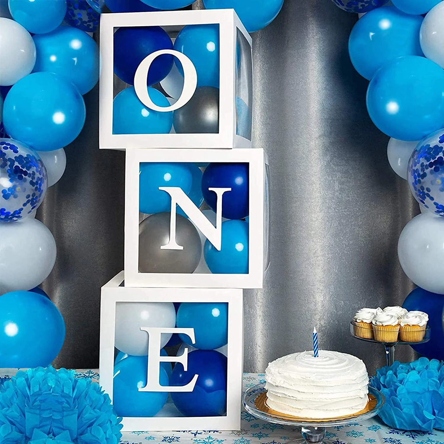 Letters Transparent Box Balloons Accessory Baby Shower 1st One Birthday Balloons Wedding Decoration Balloons Box Party Balloons