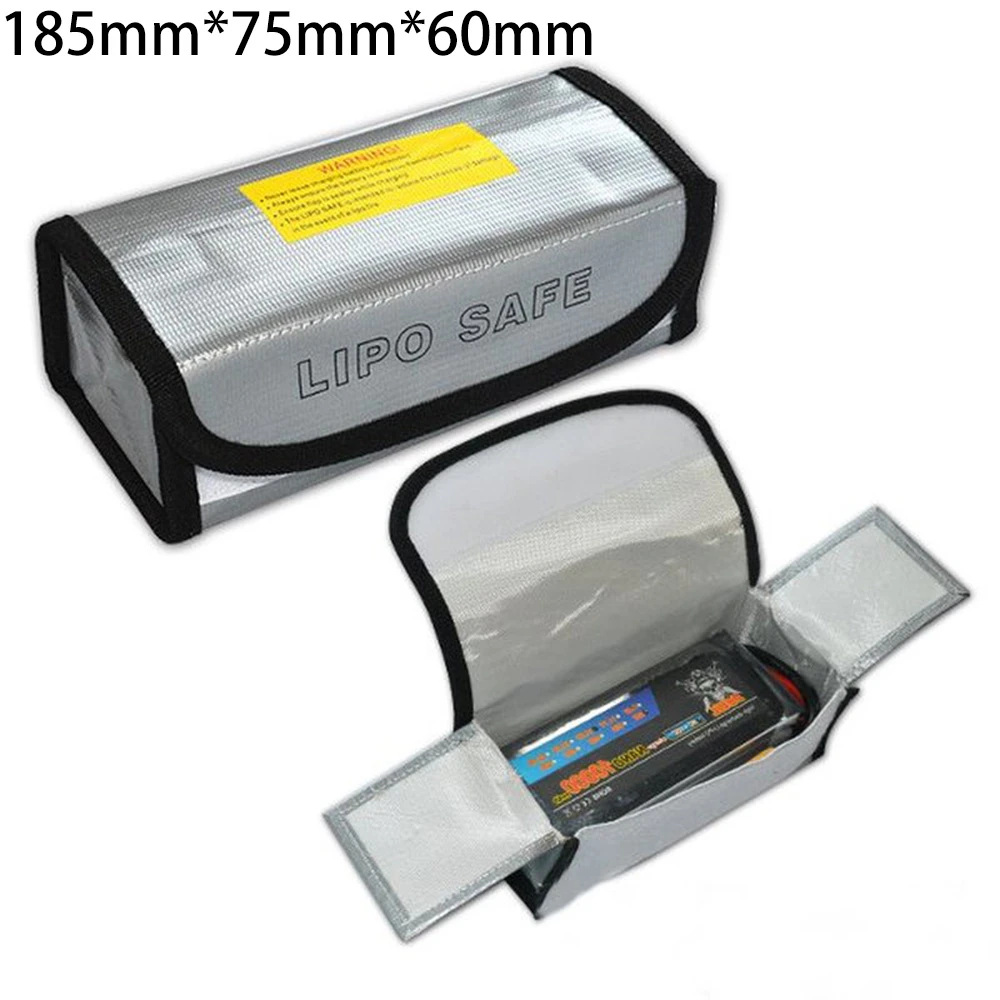 185x75x60mm Mini Fireproof Waterproof Explosion-Proof Portable Lipo Battery Safety Bag for FPV Racing Drones