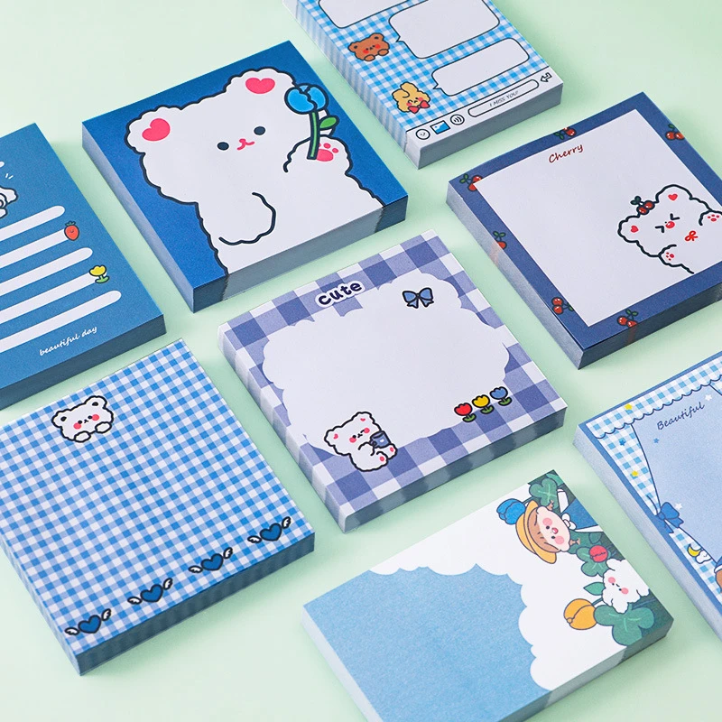 80 sheets/set Kawaii Lucky girl Sticky Notes Memo Pad Diary Stationary Flakes Scrapbook Decorative Cute Bear N Times Sticky