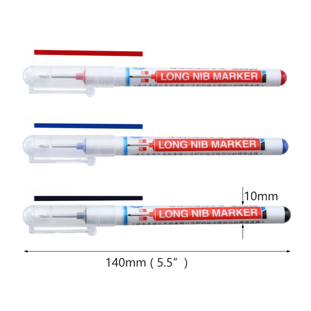 20mm Water Resistance Bathroom Deep Hole Long Nib Marker Pens Multi-function Woodworking Renovation Depth Marker Pen