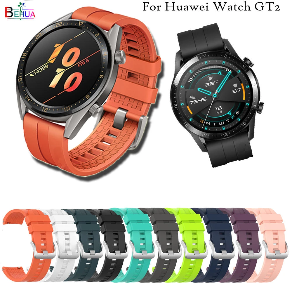 sport Silicone 22mm watch band strap For Huawei watch GT 2 46mm smartwatch Replacement wristband For Huawei watch GT 42mm 46mm