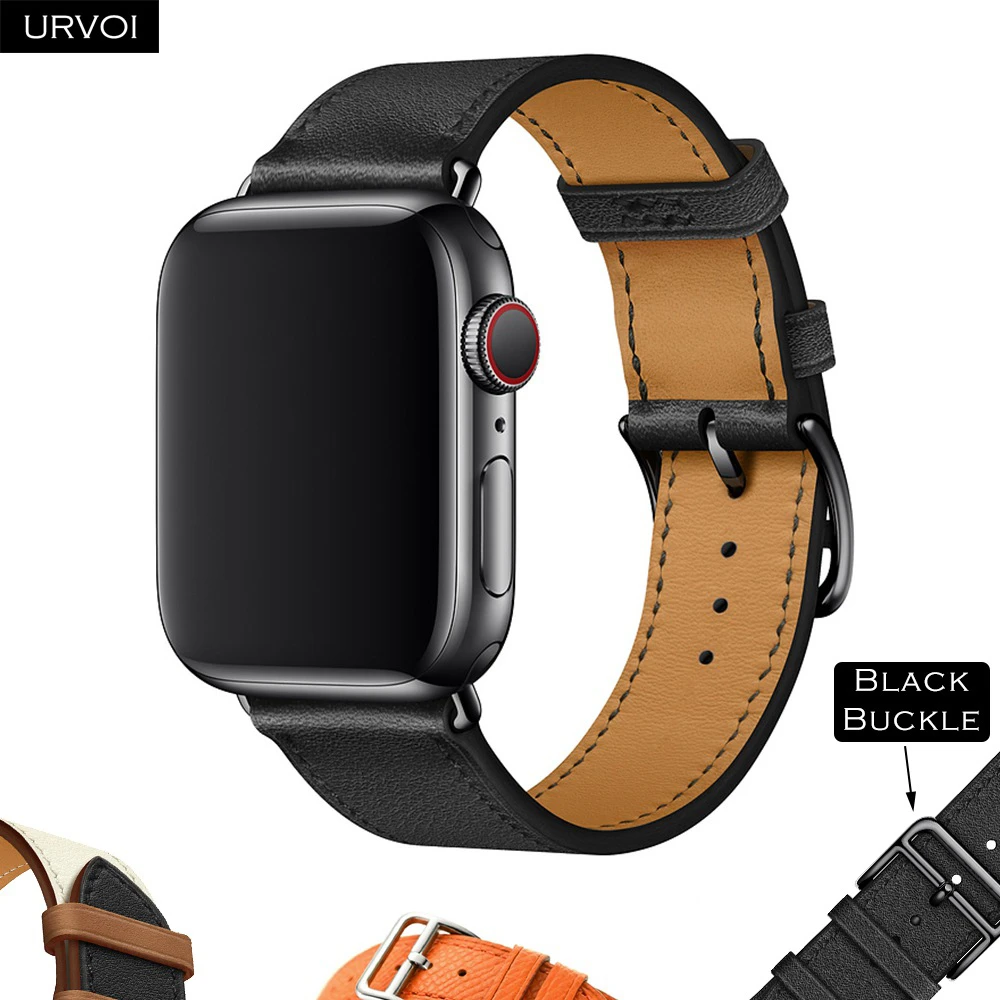 URVOI Leather band for apple watch series 7 6 SE 5 4 3 2 1 single tour for iwatch straps wrist band classic design 2020 Spring