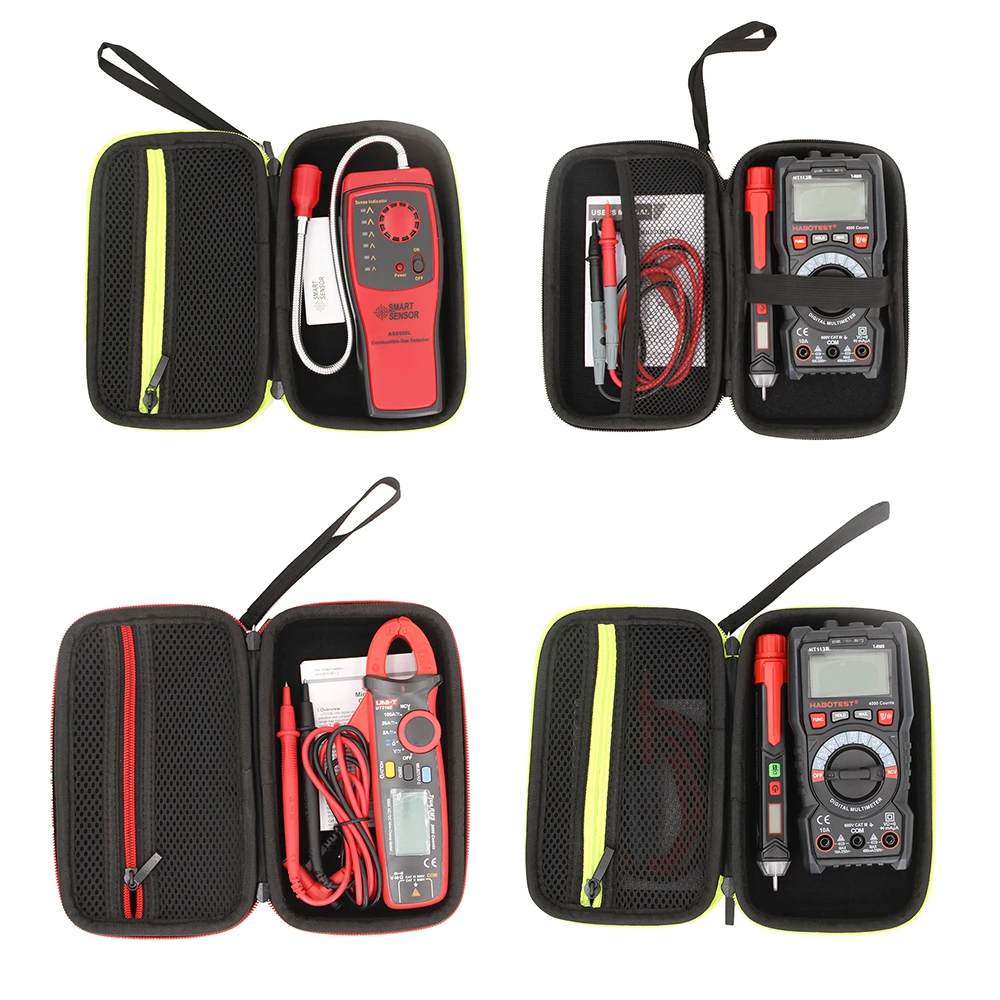 Digital Multimeter bag Black EVA Hard Case Storage Waterproof Shockproof Carry Bag with Mesh Pocket for Protecting