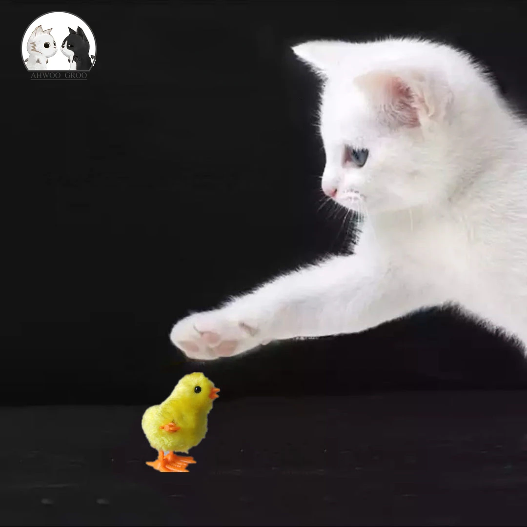 Cute Cat Toys Interactive Plush Fur Pet Animal Toy Shake Movement Jumping Walking Chicks Moving Floppy Kitten Cats Dogs Toy Gift