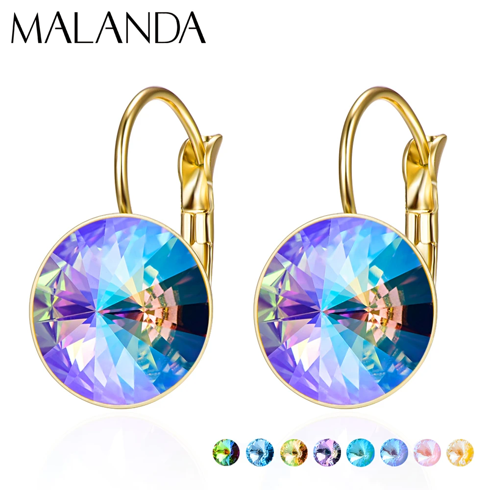 Crystals From Swarovski Dangle Earrings New Fashion Drop Earrings Round Earrings For Women Elegant Party Wedding Jewelry Gift