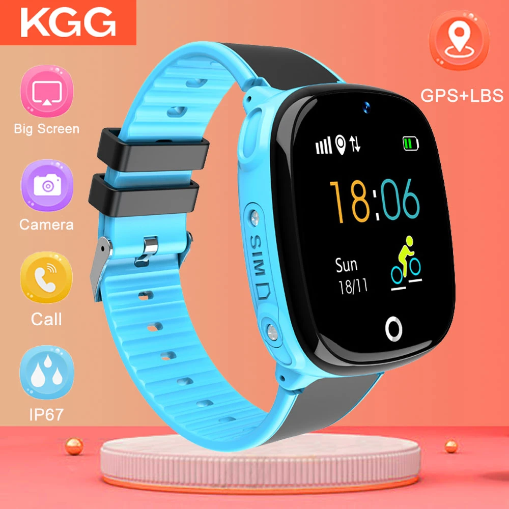 HW11 IP67 Waterproof Smart Watch Kids Android Tracking Security SOS Call Smart Watch GPS with Camera for Baby Smartwatch