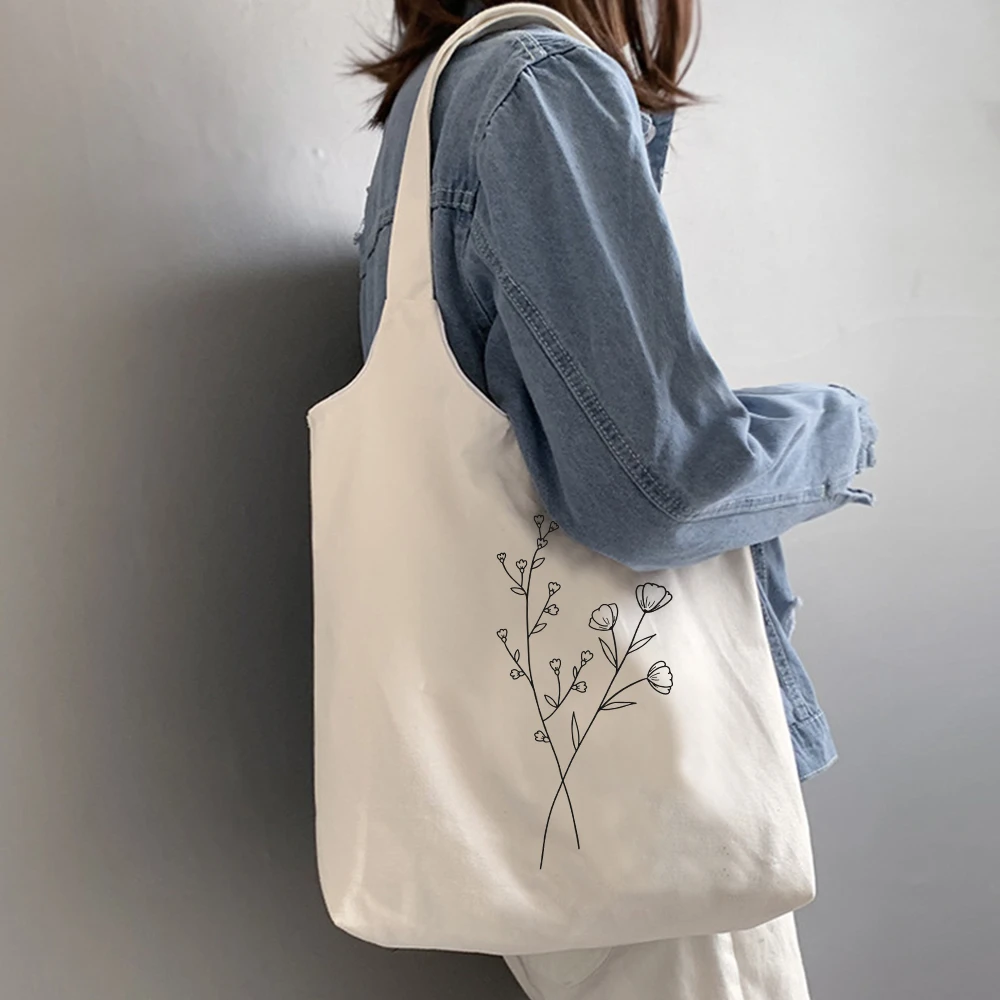 Retro Literary Canvas Bag Women Shoulder Bag Ulzzang Harajuku Cotton Shopping Bag Shopper Ladies Reusable Hand Bags Tote Bags
