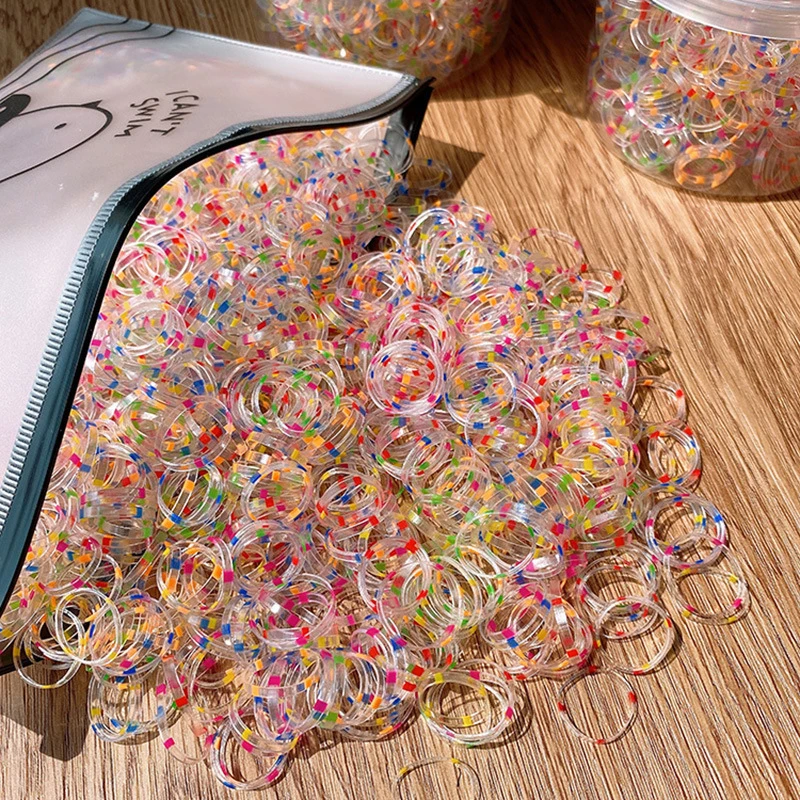 1000Pcs/Pack Colorful Small Disposable Hair Bands Scrunchie Girls Elastic Rubber Band Ponytail Holder Fashion Hair Accessories