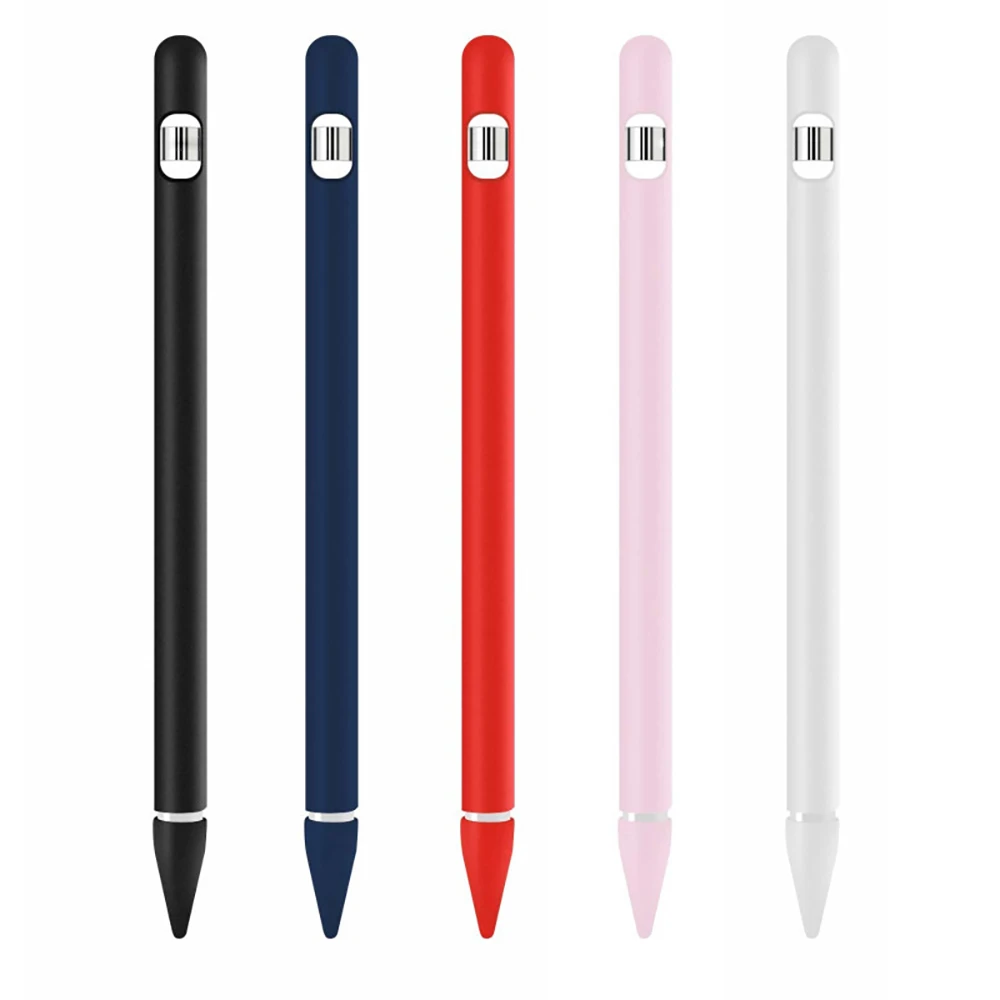 Anti Lost Pencil Silicone Case For Apple Pencil 1 Portable Accessories Elastic Stylus Pen Holder With Apple Pen Case Nib Caps