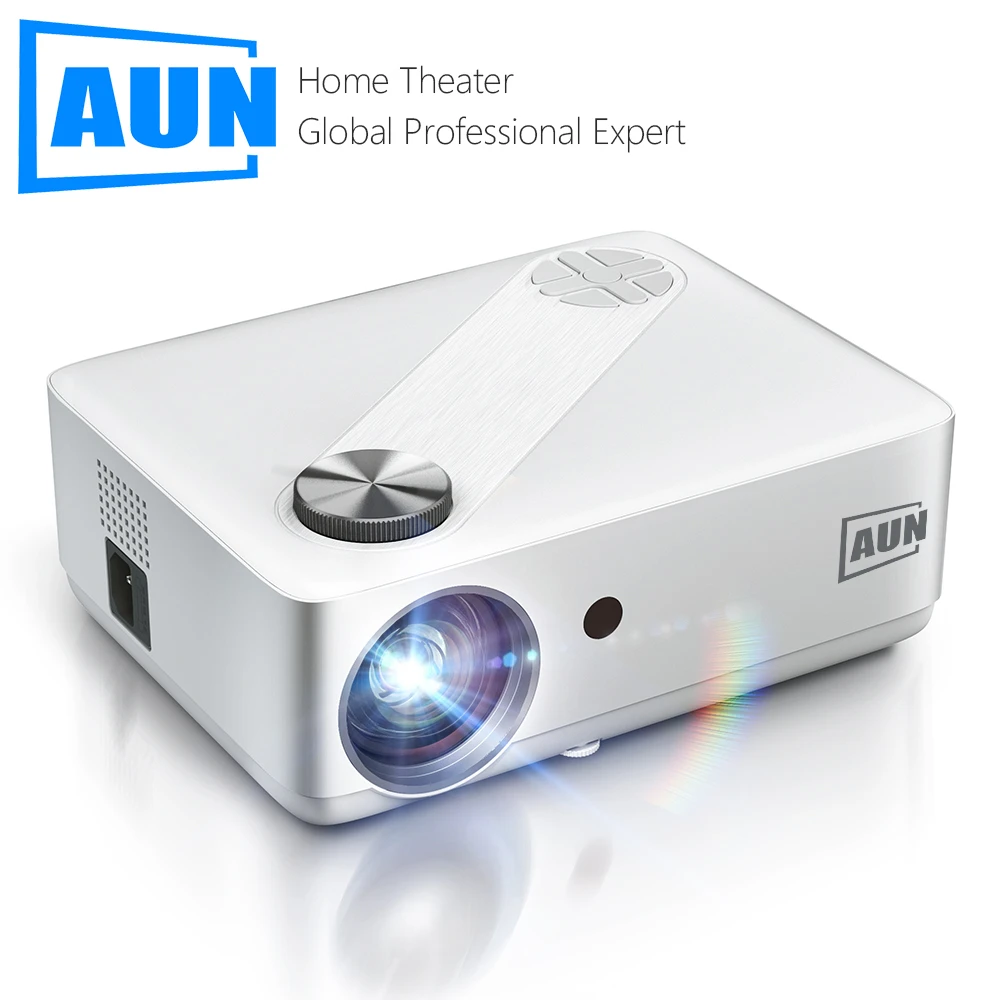 AUN Full HD Projector AKEY8 Android 9 Video Projector 4K Decode Home Theater TV Beamer Beam LED Projector for Home Cinema Mobile