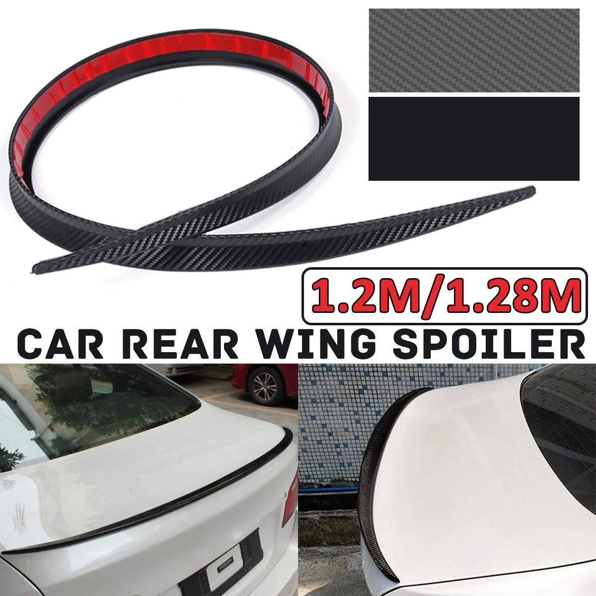 Universal Roof Spoiler 1.2M Car-Styling Carbon Fiber Spoilers Tail Spoiler DIY Refit Spoiler suitable by all type of car