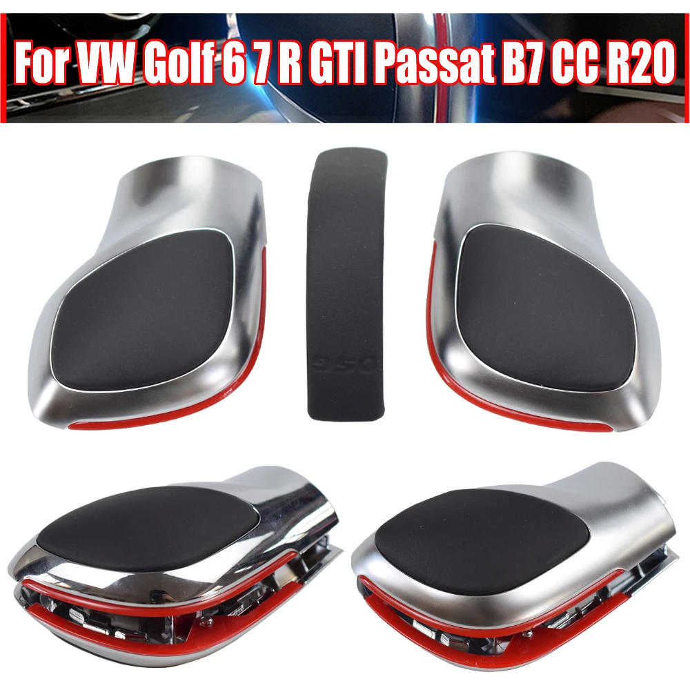 DSG Emblem ABS/Leather For VW Golf 6 7 R GTI Passat B7 B8 CC R20 Jetta MK6 GLI Auto Gear Shift Knob Stick HeadBall Chrome/Matt