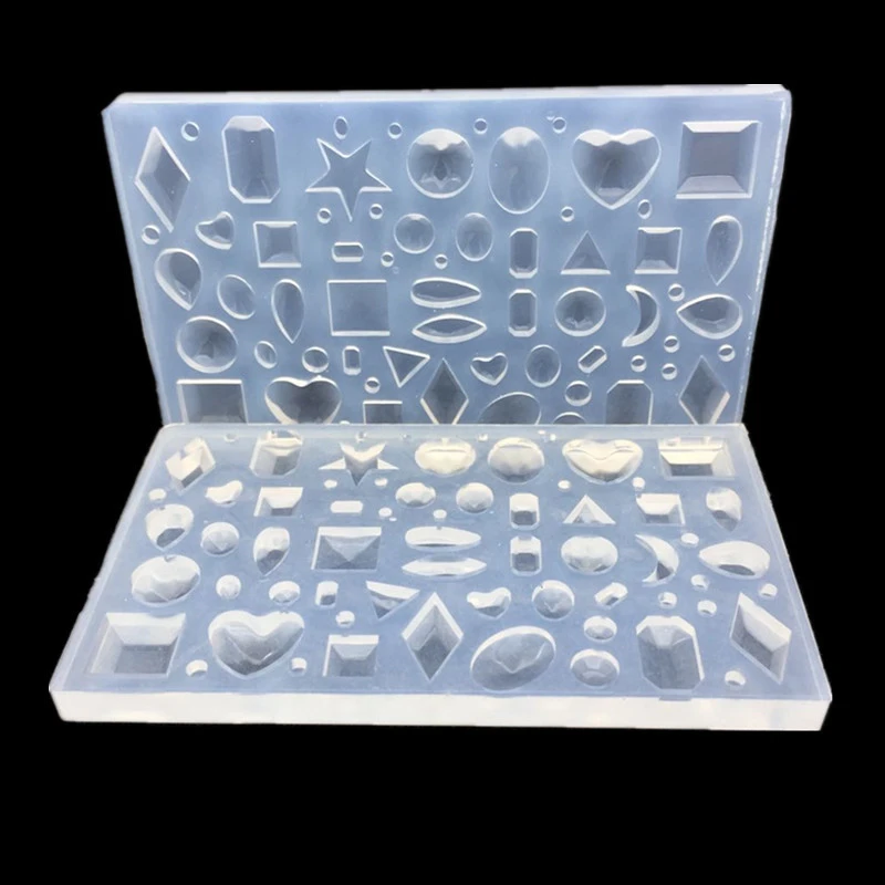 1PCS DIY mirror jewelry crystal Epoxy resin mold love geometry moon variety gemstone pendant mold