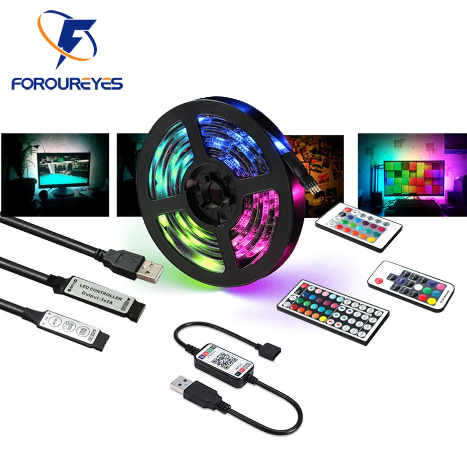 RGB Led Strip 5V USB Colorful 30LEDS/M SMD 5050 Flexible Smart APP 3/17/24/44 Keys Waterproof Lights For TV Backlight Room Decor