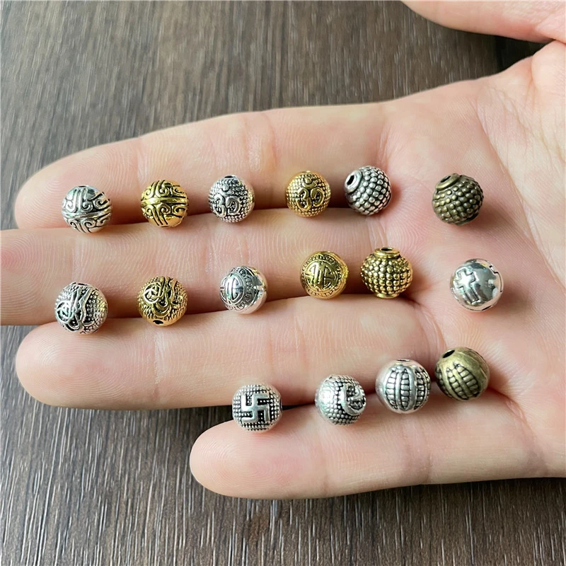 Junkang 15 pieces of yoga OM spacer amulet prayer loose beads jewelry making bracelet DIY handmade connector accessories