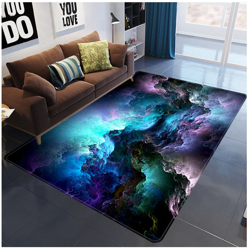 3D Galaxy Space Stars Carpets Living Room Decoration Bedroom Parlor Tea Table Area Rug Mat Soft Flannel Large Rug and Carpet