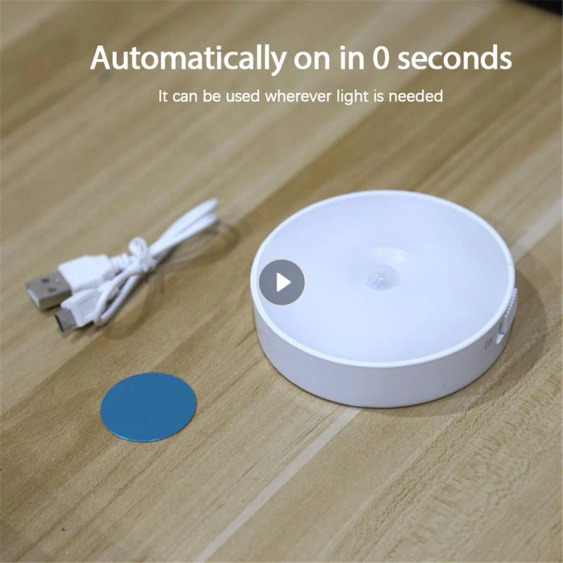 Sensor Night Light Led With Usb Charging Lamp For Bedroom Kitchen Bathroom Cupboard Night Lamp With Body Induction Smart Light