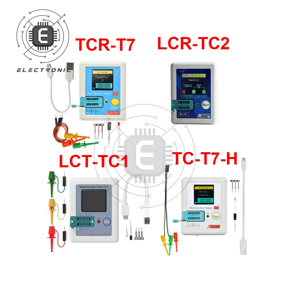 TC-T7-H TCR-T7 LCR-TC1/TC2 Transistor Tester Multimeter Colorful Display For Diode Triode MOS/PNP/NPN Capacitor Resistor