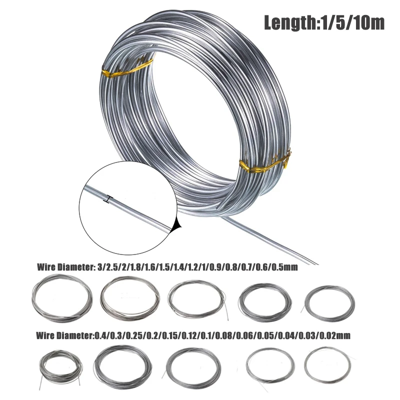 Wire Diameter 0.02-3.0mm Length 1m/5m/10m 304 Stainless Steel Wire Single Bright Stainless Steel Wire