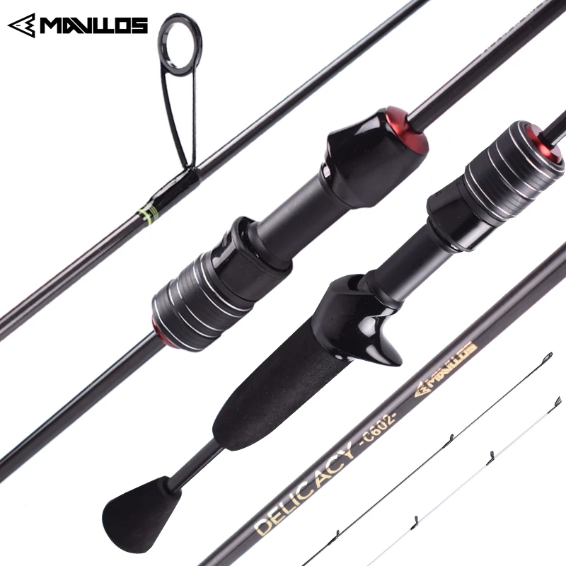 Mavllos DELICACY L.W 0.6-8g UL Fishing Rod Casting Spinning Rod Ultralight Carbon Fiber Hollow + Solid 2 Tips Bait Casting Rods
