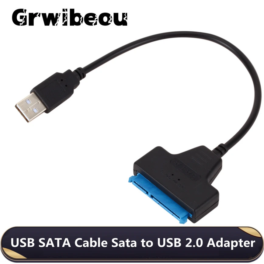 Grwibeou USB SATA 3 Cable Sata To USB 2.0 Adapter UP To 480Mbps Support 2.5Inch External SSD HDD Hard Drive 22 Pin Sata III