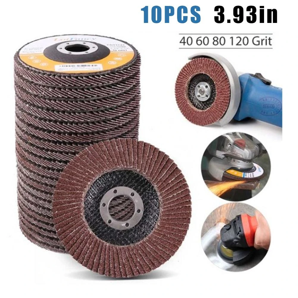 10Pcs 100mm Flap Discs 40/60/80/120 Grit Grinding Wheels Blades for Angle Grinder Sanding Disk Grinding Wheel Abrasive Tools