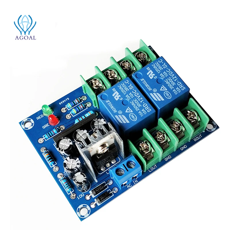 AC 12-18V 2ch 2 way Power amplifier audio speaker protection board high power protector Double Relay with Boot Delay 10A